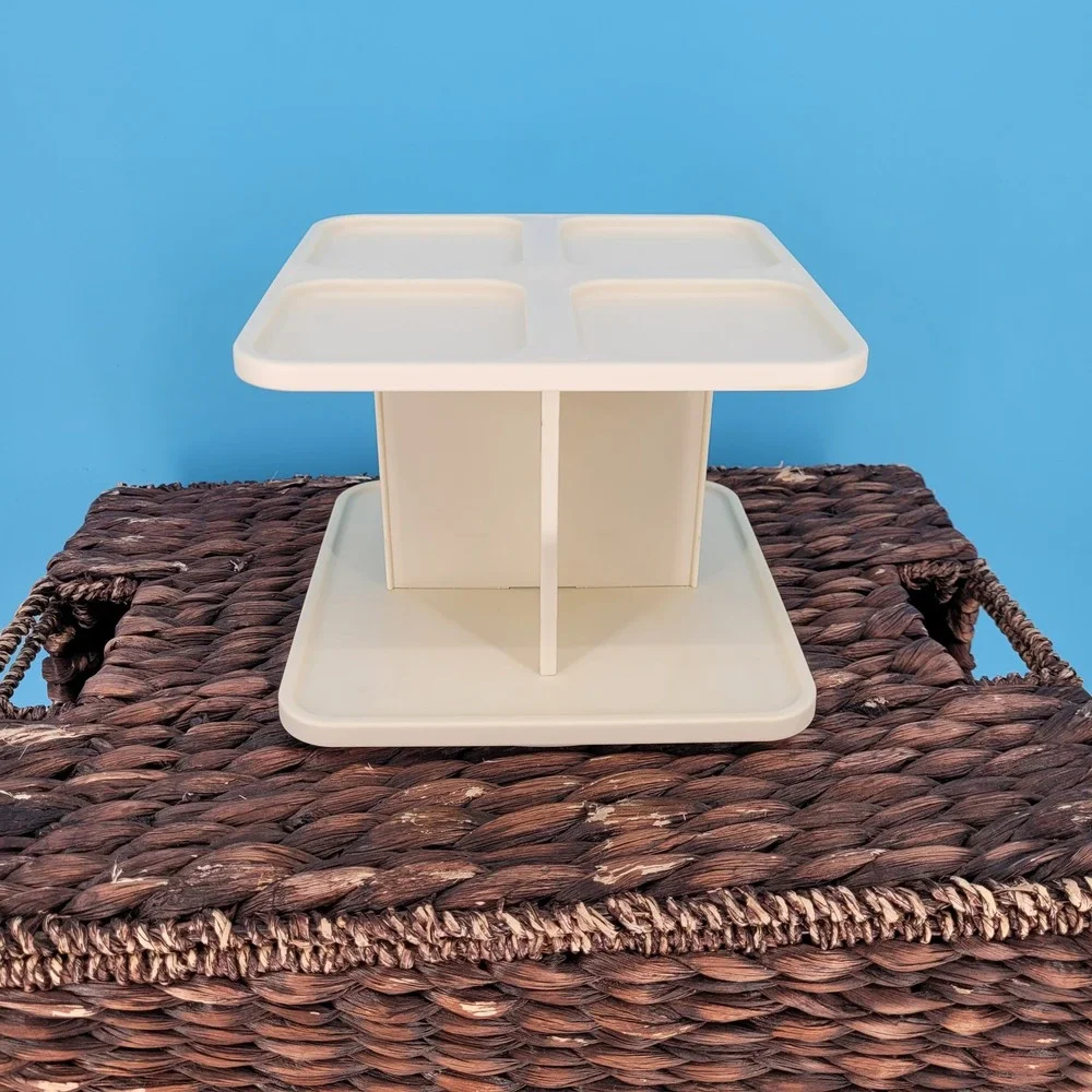 Tupperware Modular Mates Spice Carousel Rack 16 Shaker Containers Blue vintage